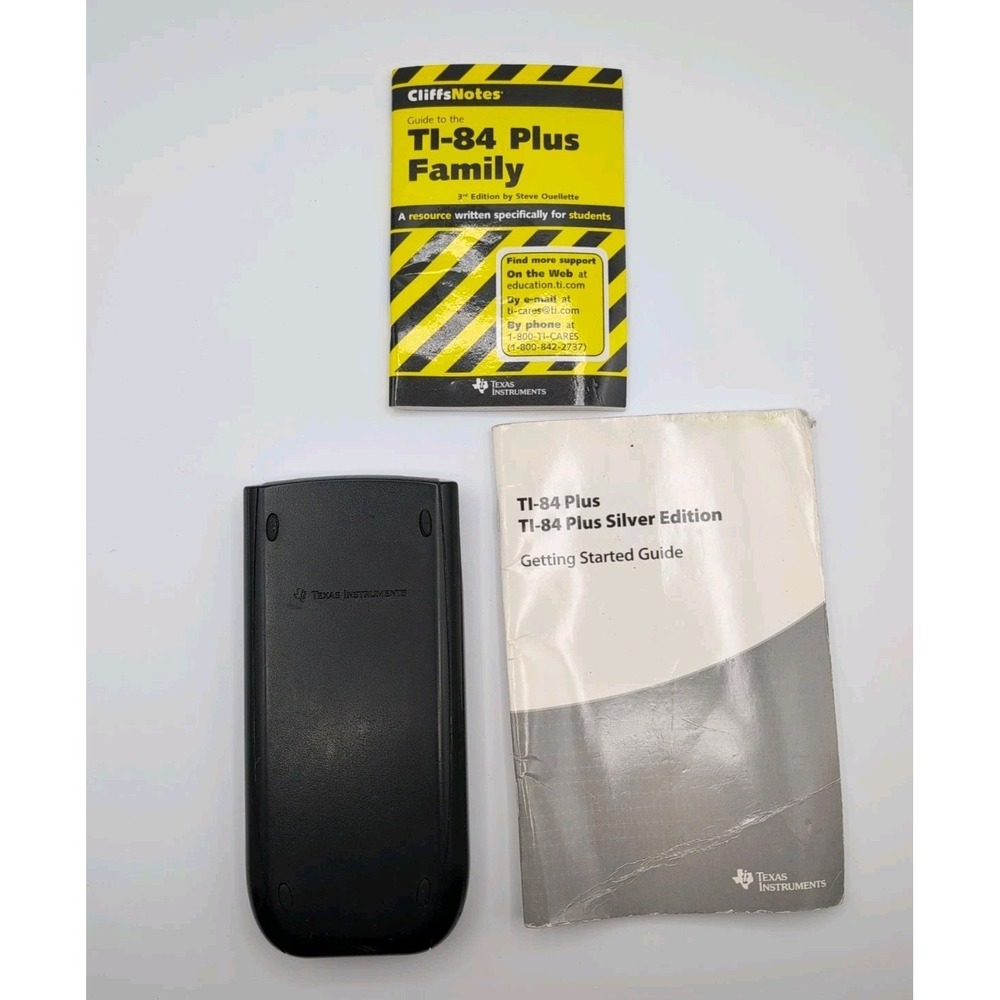 Texas Instruments TI-84 Plus Silver Edition Black Graphing Calculator W/Guide - Picture 6 of 6